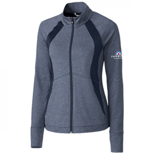 Ladies Cutter & Buck Colorblock Full Zip - Navy