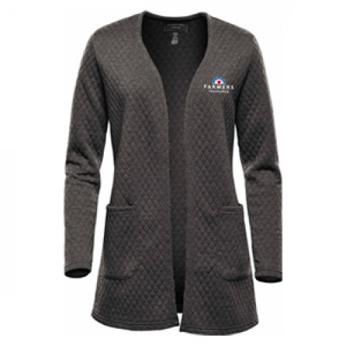 Womens Quilted Graphite Cardigan