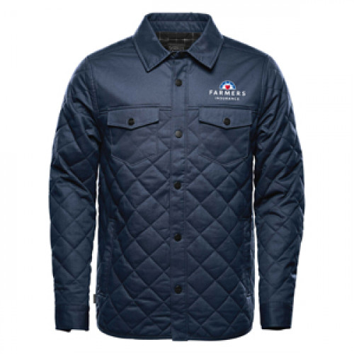 Mens Blue Quilted Jacket