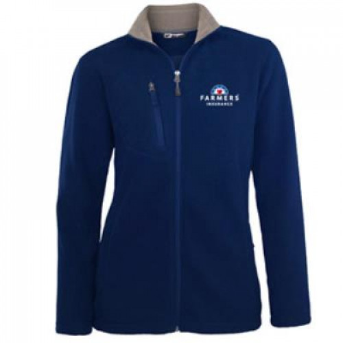 Ladies' Navy Microfleece Jacket - CLOSEOUT