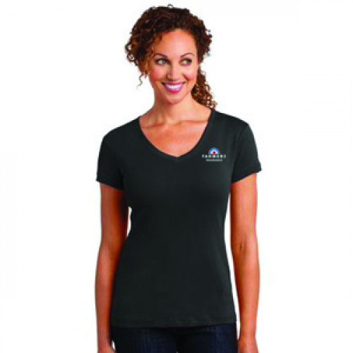 Ladies Black V-Neck Tee