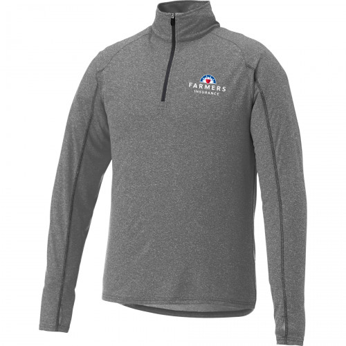 Heather Charcoal 1/4 Zip with Heat Transfer