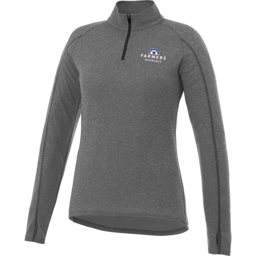 Ladies Heather Charcoal 1/4 Zip - CLOSEOUT