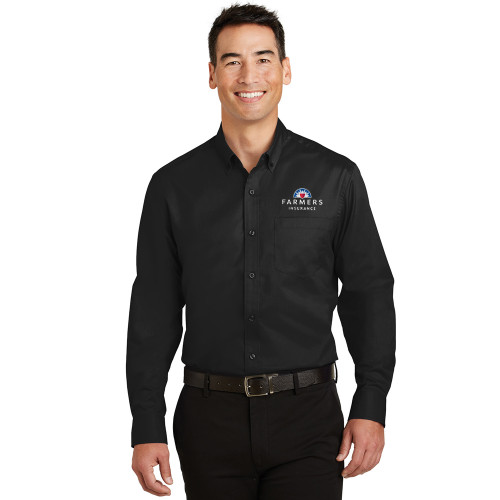 Men's Tall Twill Dress Shirt - Black
